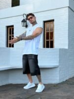 Bermuda Baggy Negra con Roturas - Imagen 2