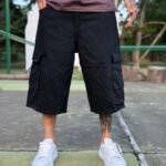 Bermuda Baggy Cargo Negra 3D