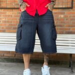 Bermuda Baggy Azul Cargo 3D