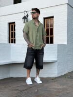 Bermuda Baggy Negra Lisa - Imagen 2