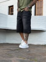 Bermuda Baggy Negra Lisa - Imagen 4