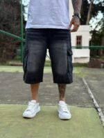 Bermuda Baggy Negra Localizada Cargo 3D